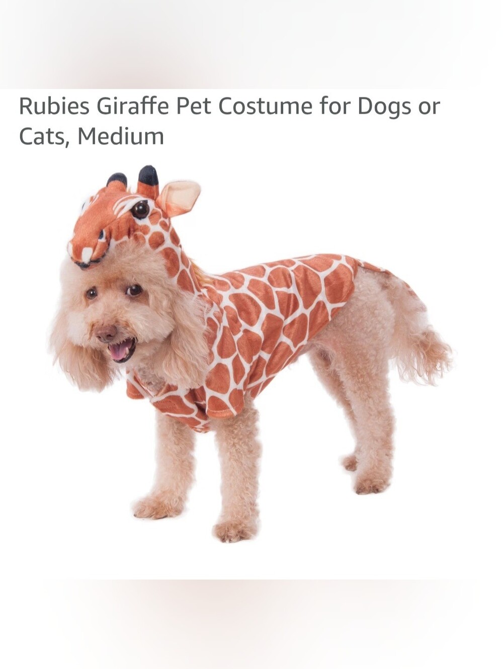 Rubies Giraffe Pet Costume for Dogs or Cats Med (11-20 pounds)